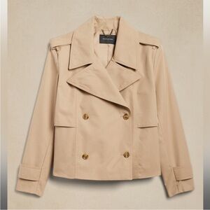 Banana Republic Cropped Tan Trench